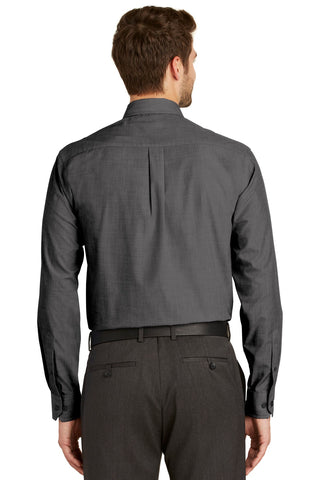 Port Authority Tall Crosshatch Easy Care Shirt (Soft Black)