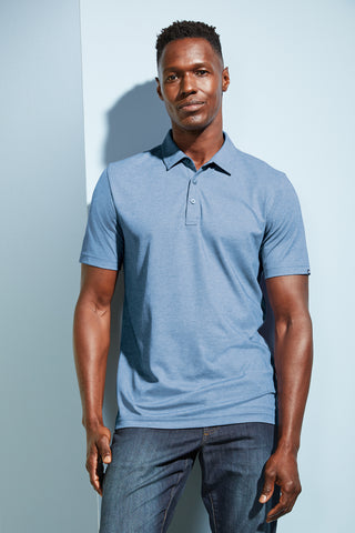 TravisMathew Oceanside Heather Polo (Blue Nights Heather)