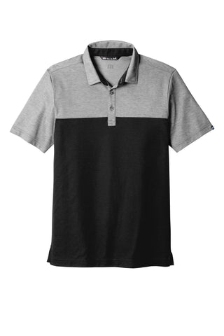 TravisMathew Oceanside Blocked Polo (Black Heather/ Black)