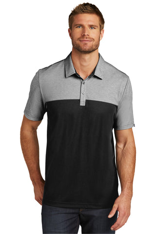 TravisMathew Oceanside Blocked Polo (Black Heather/ Black)