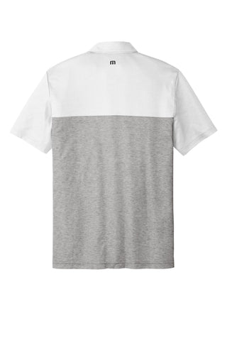 TravisMathew Oceanside Blocked Polo (White/ Quiet Shade Grey Heather)