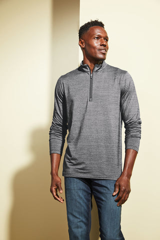 TravisMathew Crestview 1/4-Zip (Vintage Indigo Heather)