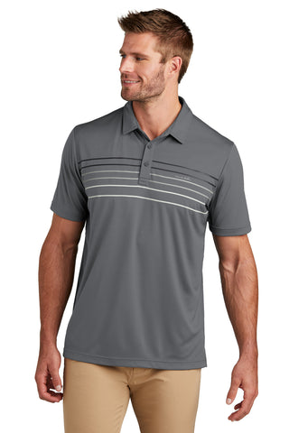 TravisMathew Coto Performance Chest Stripe Polo (Dark Grey)