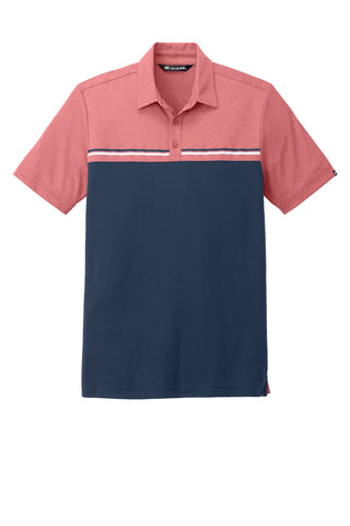 TravisMathew Sunset Blocked Polo (Cardinal Heather/ Blue Nights)