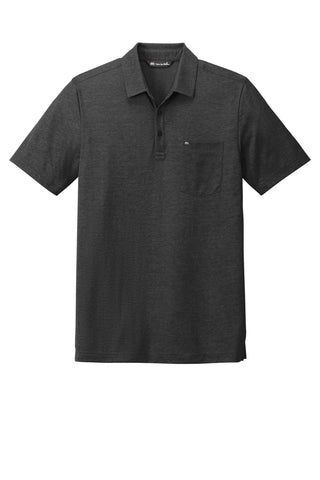 TravisMathew Oceanside Heather Pocket Polo (Black Heather)