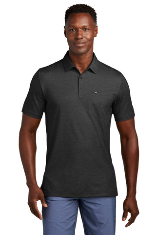 TravisMathew Oceanside Heather Pocket Polo (Black Heather)