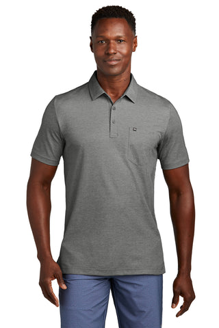 TravisMathew Oceanside Heather Pocket Polo (Quiet Shade Grey Heather)