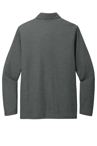 TravisMathew Oceanside Heather Long Sleeve Polo (Black Heather)