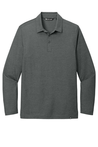 TravisMathew Oceanside Heather Long Sleeve Polo (Black Heather)