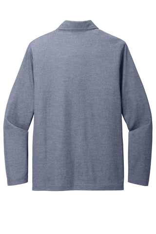 TravisMathew Oceanside Heather Long Sleeve Polo (Blue Nights Heather)