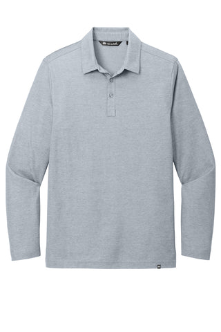 TravisMathew Oceanside Heather Long Sleeve Polo (Quiet Shade Grey Heather)