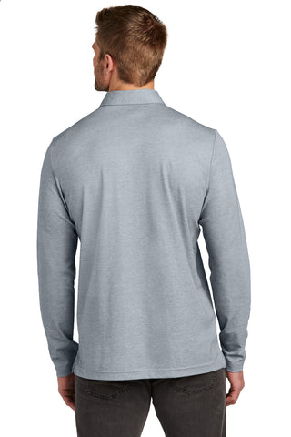 TravisMathew Oceanside Heather Long Sleeve Polo (Quiet Shade Grey Heather)