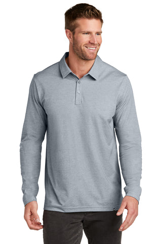 TravisMathew Oceanside Heather Long Sleeve Polo (Quiet Shade Grey Heather)