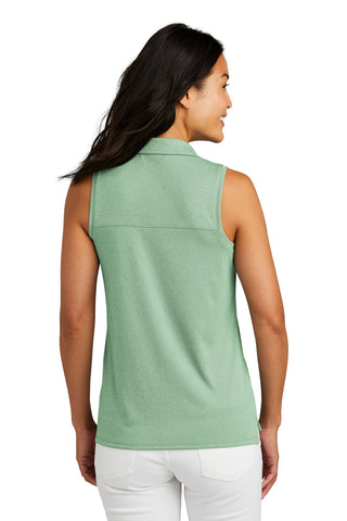 TravisMathew Ladies Coto Performance Sleeveless Polo (Beryl Green Heather)