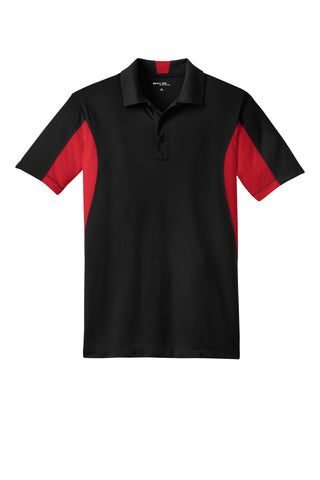 Sport-Tek Tall Side Blocked Micropique Sport-Wick Polo (Black/ True Red)