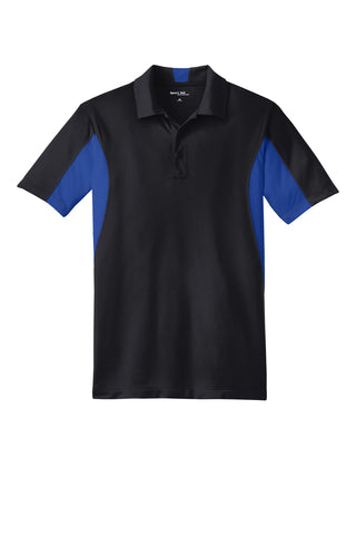 Sport-Tek Tall Side Blocked Micropique Sport-Wick Polo (Black/ True Royal)