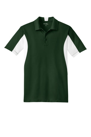 Sport-Tek Tall Side Blocked Micropique Sport-Wick Polo (Forest Green/ White)