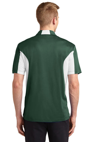 Sport-Tek Tall Side Blocked Micropique Sport-Wick Polo (Forest Green/ White)