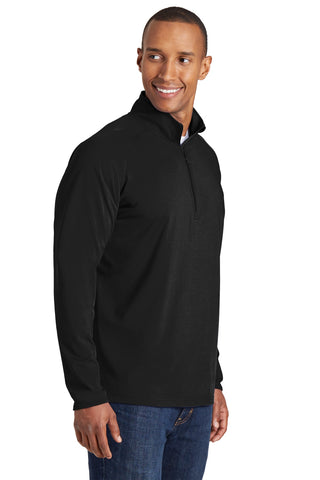 Sport-Tek Tall Sport-Wick Stretch 1/4-Zip Pullover (Black)