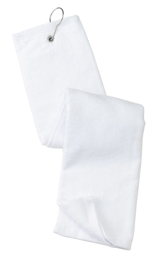 Port Authority Grommeted Tri-Fold Golf Towel (White)