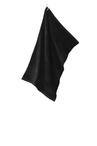 Port Authority Grommeted Microfiber Golf Towel (Black)