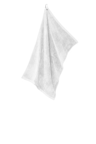 Port Authority Grommeted Microfiber Golf Towel (White)