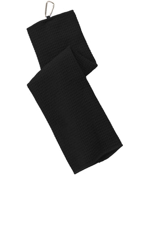 Port Authority Waffle Microfiber Golf Towel (Black)