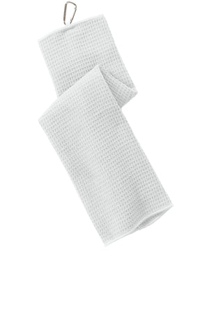 Port Authority Waffle Microfiber Golf Towel (White)