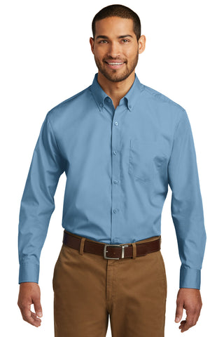 Port Authority Long Sleeve Carefree Poplin Shirt (Carolina Blue)