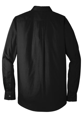 Port Authority Long Sleeve Carefree Poplin Shirt (Deep Black)