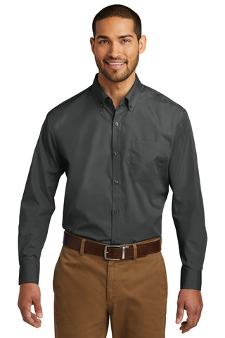 Port Authority Long Sleeve Carefree Poplin Shirt (Graphite)