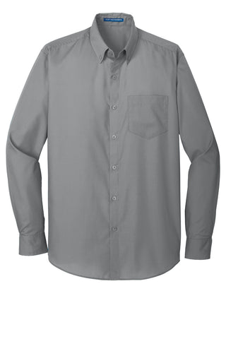 Port Authority Long Sleeve Carefree Poplin Shirt (Gusty Grey)