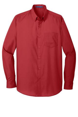 Port Authority Long Sleeve Carefree Poplin Shirt (Rich Red)