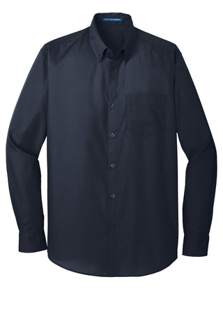 Port Authority Long Sleeve Carefree Poplin Shirt (River Blue Navy)