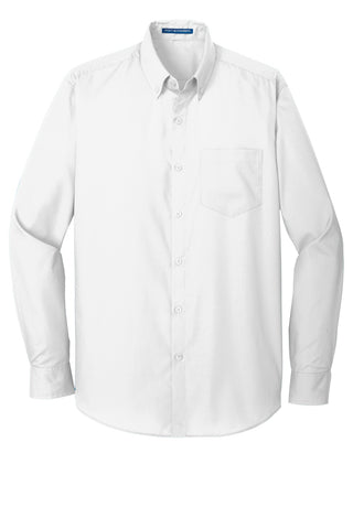 Port Authority Long Sleeve Carefree Poplin Shirt (White)