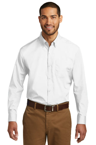 Port Authority Long Sleeve Carefree Poplin Shirt (White)