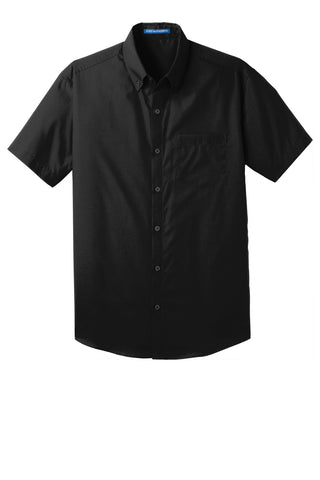 Port Authority Short Sleeve Carefree Poplin Shirt (Deep Black)