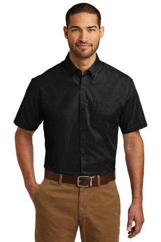 Port Authority Short Sleeve Carefree Poplin Shirt (Deep Black)