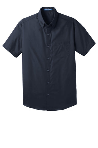 Port Authority Short Sleeve Carefree Poplin Shirt (River Blue Navy)