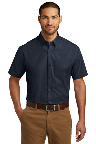 Port Authority Short Sleeve Carefree Poplin Shirt (River Blue Navy)