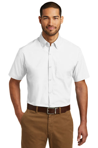 Port Authority Short Sleeve Carefree Poplin Shirt (White)