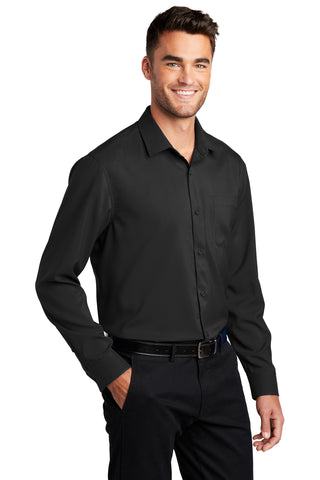 Port Authority Long Sleeve Performance Staff Shirt (Black)