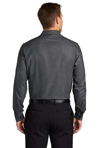 Port Authority Pincheck Easy Care Shirt (Black/ Grey Steel)