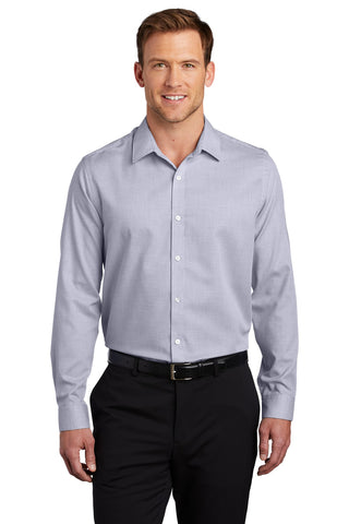 Port Authority Pincheck Easy Care Shirt (Gusty Grey/ White)