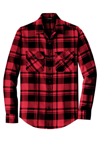 Port Authority Plaid Flannel Shirt (Engine Red/ Black)