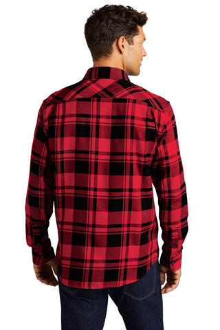 Port Authority Plaid Flannel Shirt (Engine Red/ Black)