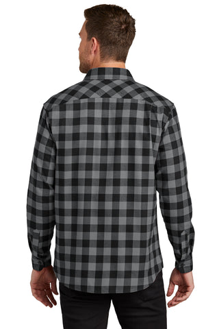 Port Authority Plaid Flannel Shirt (Grey/ Black Buffalo Check)