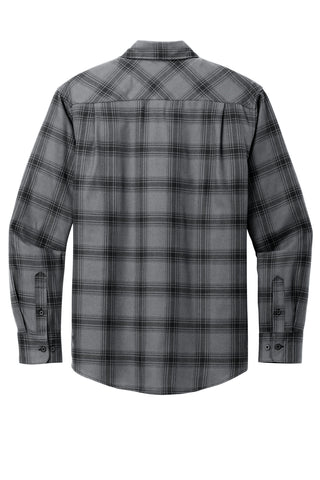 Port Authority Plaid Flannel Shirt (Grey/ Black Open Plaid)