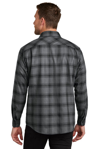 Port Authority Plaid Flannel Shirt (Grey/ Black Open Plaid)