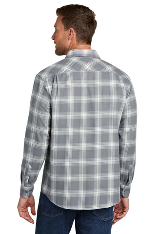 Port Authority Plaid Flannel Shirt (Grey/ Cream Open Plaid)